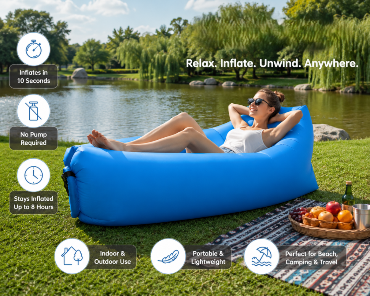Camping Inflatable Lounger Sofa