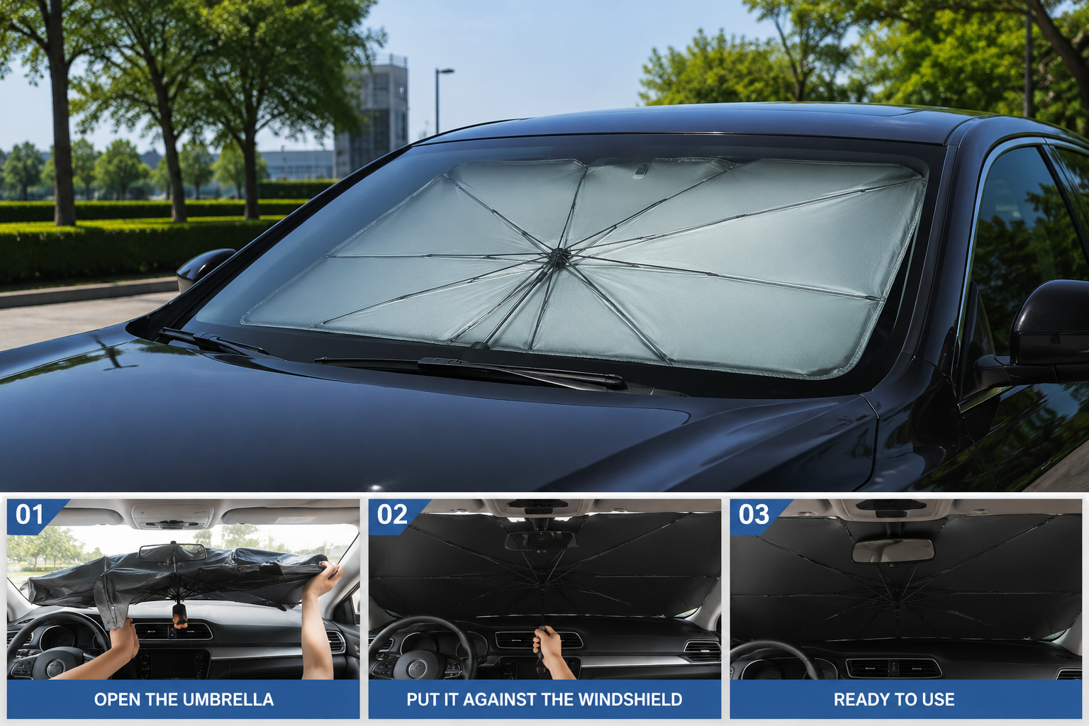 Windshield Umbrella Sun Shade Cover For Car