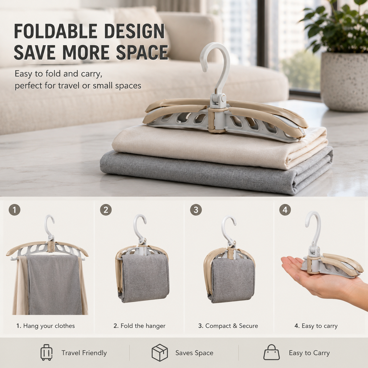 Portable Folding 360 Degree Rotating Clothes Hangers
