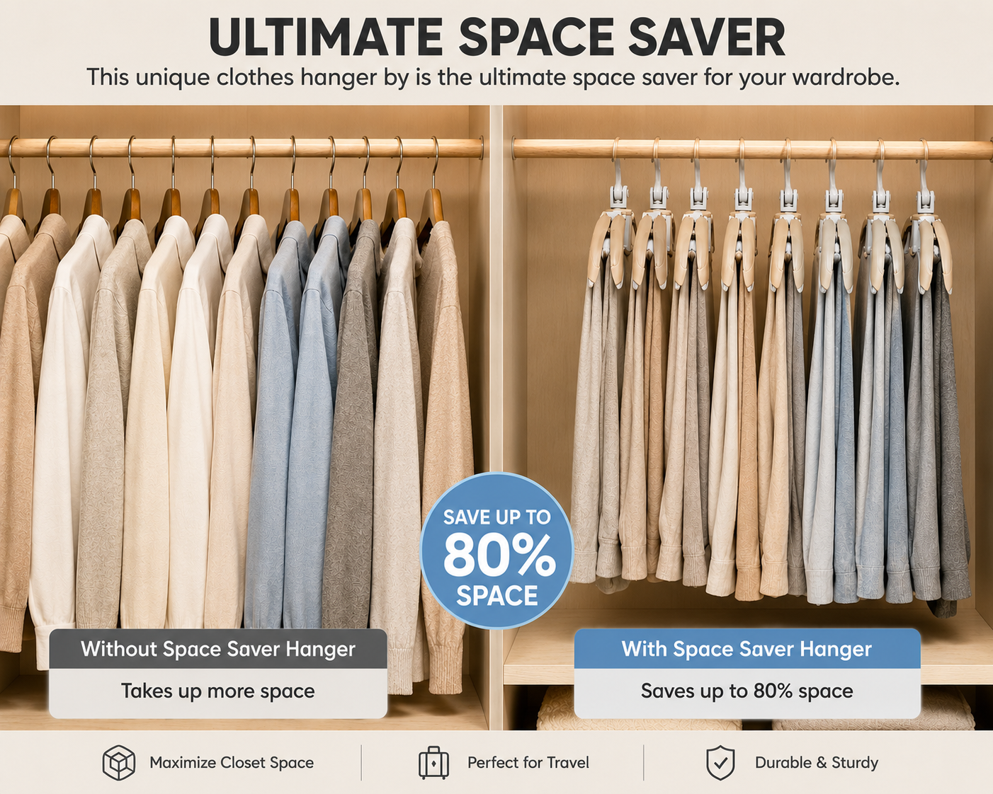 Portable Folding 360 Degree Rotating Clothes Hangers